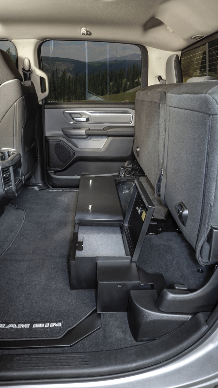 Ram 1500 Underseat Storage Box - Rear - Tuffy Products - Lockbox with 3-Digit Combo - Black - `19-`25